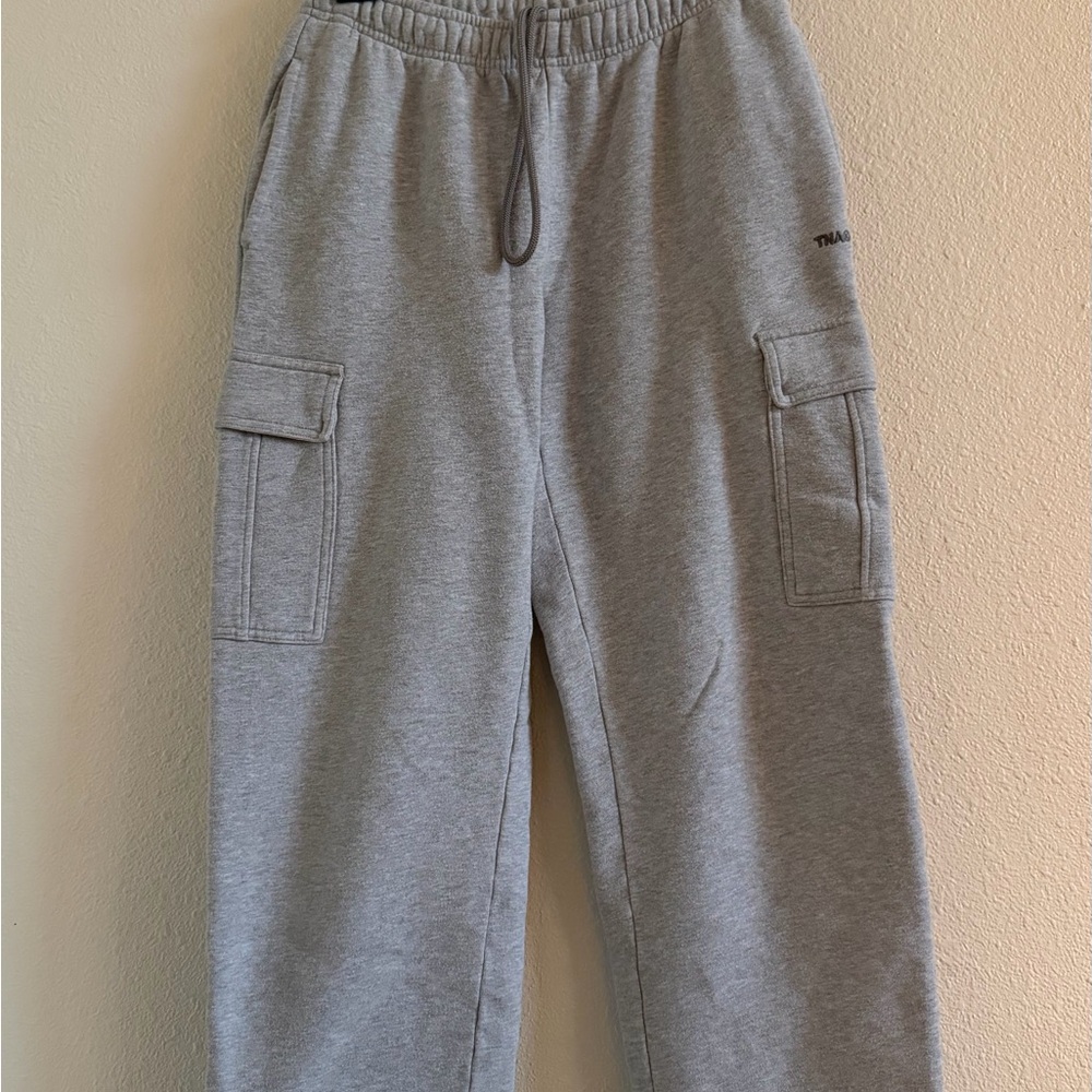 TNA Cozy Fleece Sweatpants in Light Gray